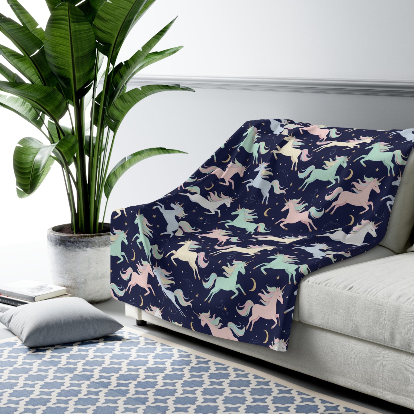 Cozy Unicorn Sherpa Fleece Blanket