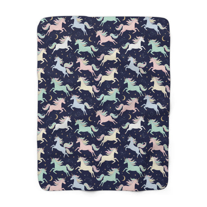 Cozy Unicorn Sherpa Fleece Blanket