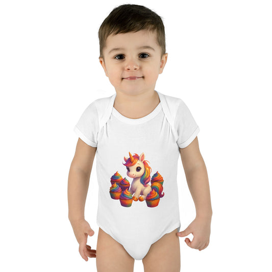 Unicorn Cupcake Baby Bodysuit, Cute Infant Romper, Baby Shower Gift, Newborn Celebration Outfit, Toddler Costume, Rainbow Unicorn Apparel