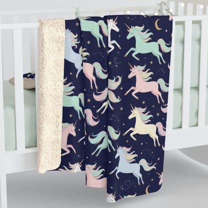 Cozy Unicorn Sherpa Fleece Blanket