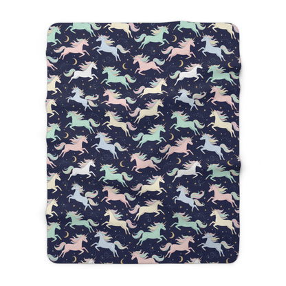 Cozy Unicorn Sherpa Fleece Blanket
