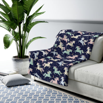 Cozy Unicorn Sherpa Fleece Blanket